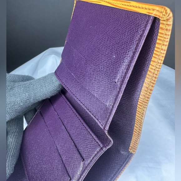 LOUIS VUITTON | Epi Leather Wallet-Coin Purse | Yellow | 4.25” x 4” - Picture 13 of 13